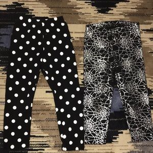 Black/White/Silver Girls Legging Pants